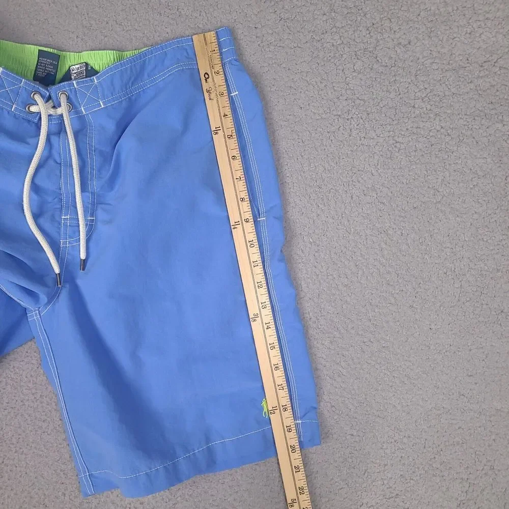 Vtg Polo Ralph Lauren Swim Trunks Shorts Mens Medium 32‎ Waist Blue Mesh Lined